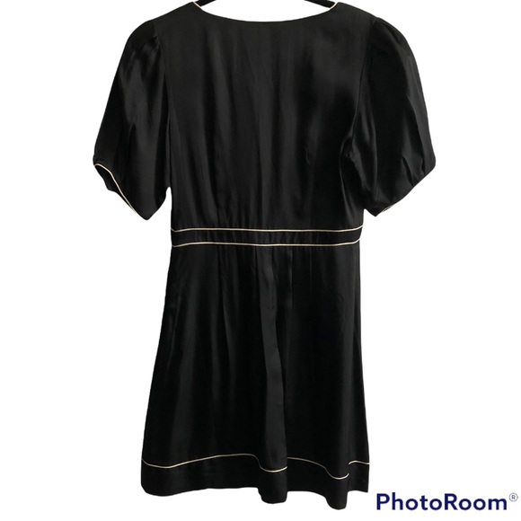 BANANA REPUBLIC silk black & ivory A-line cocktail dress sz 4! - Picture 5 of 9